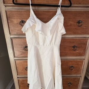 Elegant White Ruffle Dress